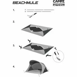 CAMPZ Beachmule Sun Shelter beige -Shelters & Pavillions Shop campz strandmuschel 5