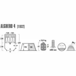 High Peak Alghero 4 Tent grey/blue 11 High Peak Alghero 4 Tent grey/blue -Shelters & Pavillions Shop high peak alghero 4 tent grey blue 5
