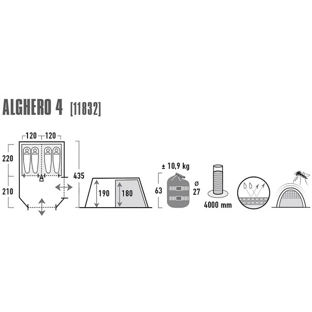 High Peak Alghero 4 Tent grey/blue 7 High Peak Alghero 4 Tent grey/blue - Image 5